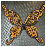 Orange and Black Glitter Butterfly Costume Wings with Straps
