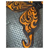 Orange and Black Glitter Butterfly Costume Wings with Straps