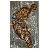 Orange and Black Glitter Butterfly Costume Wings with Straps