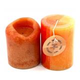 Large Fall Decor Lot with Gingham Pumpkins, Halloween Bucket, Faux Leaves, Flowers, and Candles