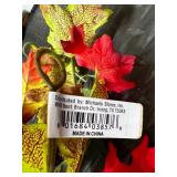Large Fall Decor Lot with Gingham Pumpkins, Halloween Bucket, Faux Leaves, Flowers, and Candles