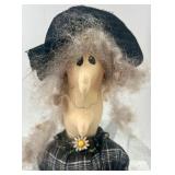 Halloween Witch Doll with Fabric Pumpkins and Spooky Signs Set