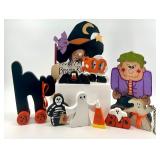 Collection of Wooden Halloween Decorations