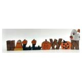 Halloween Wooden Decor with Signs, Ghost, Potions, and Pumpkin