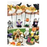 Large Halloween Figurine Collection with Trees and Characters