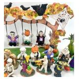 Large Halloween Figurine Collection with Trees and Characters