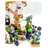 Large Halloween Figurine Collection with Trees and Characters