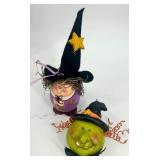 Halloween Decoration Including Signs, Witch Figures, and Decor Accents