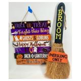 Halloween Decoration Including Signs, Witch Figures, and Decor Accents
