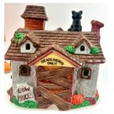Halloween Frankenstein Figures and Spooky Ceramic Houses Decor Collection