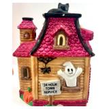 Halloween Frankenstein Figures and Spooky Ceramic Houses Decor Collection