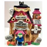 Halloween Frankenstein Figures and Spooky Ceramic Houses Decor Collection