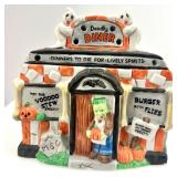 Halloween Frankenstein Figures and Spooky Ceramic Houses Decor Collection