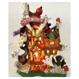 Set of 3 Lighted Halloween Village Houses with Ghost and Pumpkin Designs