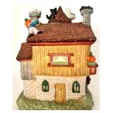 Set of 3 Lighted Halloween Village Houses with Ghost and Pumpkin Designs