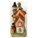 Set of 3 Lighted Halloween Village Houses with Ghost and Pumpkin Designs