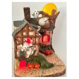 Set of 3 Lighted Halloween Village Houses with Ghost and Pumpkin Designs