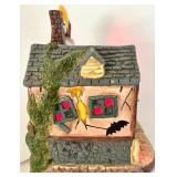 Set of 3 Lighted Halloween Village Houses with Ghost and Pumpkin Designs