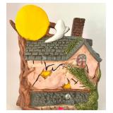 Set of 3 Lighted Halloween Village Houses with Ghost and Pumpkin Designs
