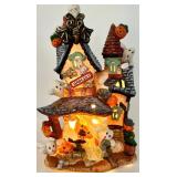 Set of 3 Lighted Halloween Ceramic Village Houses