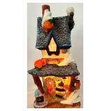 Set of 3 Lighted Halloween Ceramic Village Houses