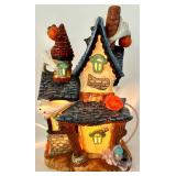 Set of 3 Lighted Halloween Ceramic Village Houses