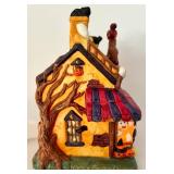 Set of 3 Lighted Halloween Ceramic Village Houses