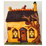 Set of 3 Lighted Halloween Ceramic Village Houses