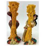 Thanksgiving Decor Collection: Figurines, Candle Holders, and Decorative Corn
