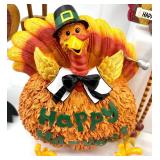Thanksgiving Turkey Shelf Sitters with Plush and Wooden Figures