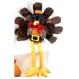 Thanksgiving Turkey Shelf Sitters with Plush and Wooden Figures