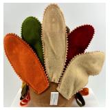 Set of 4 Plush Thanksgiving Turkey Shelf Sitters