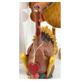 Collection of Thanksgiving Wooden and Resin Turkey Decor Figures