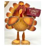 Collection of Thanksgiving Wooden and Resin Turkey Decor Figures