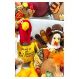 Collection of Plush and Fabric Turkey Decorations