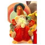 Collection of Plush and Fabric Turkey Decorations