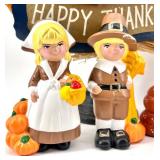Thanksgiving Decor Collection with Figurines, Turkey Lights, and Wall Accents