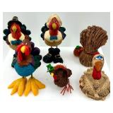 Thanksgiving Turkey and Pilgrim Figurine Collection