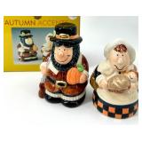 Thanksgiving Turkey and Pilgrim Figurine Collection