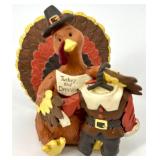 Thanksgiving Turkey and Pilgrim Figurine Collection