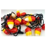 Halloween Lighted Pumpkin Basketball, Candy Corn, and Skull String Lights Set