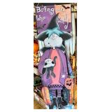 Set of 3 Halloween Canvas Decorations with Witch, Ghost, and Pumpkin Designs
