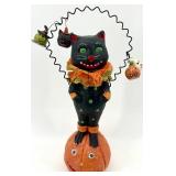 Halloween Cat Figurine and Pumpkin House Decorations