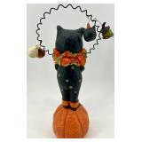 Halloween Cat Figurine and Pumpkin House Decorations