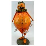 Pumpkin Figurine with Ghost Garland and Ceramic Pumpkin Jar Set