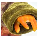 Set of 2 Whimsical Pumpkin Head Art Dolls with Cloth Outfits