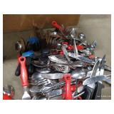 Large Lot of Pots/Pans & Flatware Large Lot of Pots/Pans & Flatware
