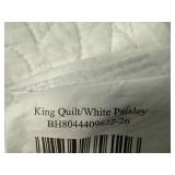 White Paisley King Sized Quilt White Paisley King Sized Quilt