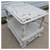 Beat-up White Coffee Table with a Drawer in bottom Beat-up White Coffee Table with a Drawer in bottom