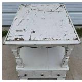 Beat-up White Coffee Table with a Drawer in bottom Beat-up White Coffee Table with a Drawer in bottom